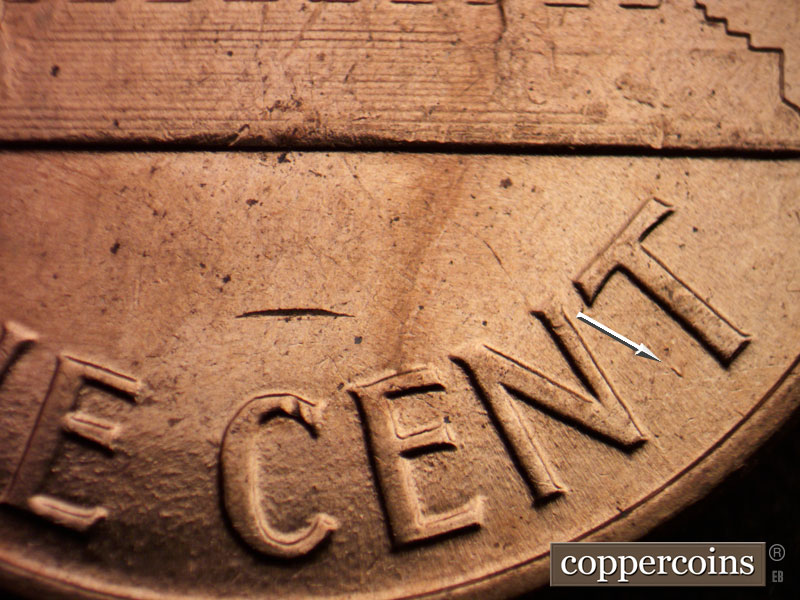Die-stage C marker on 1960D•1MM•166 (1960 Repunched Mint Mark).