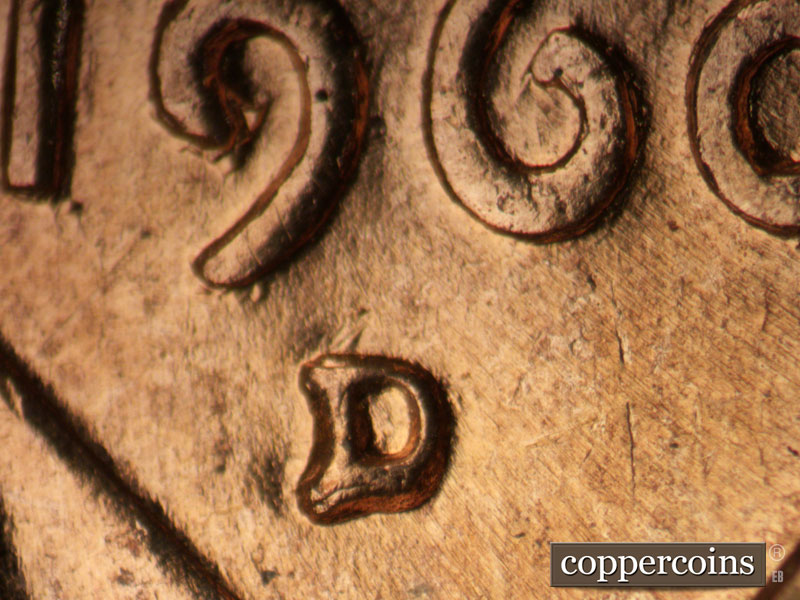 1960 Lincoln cent obverse, CopperCoins die 1960D•1MM•169.