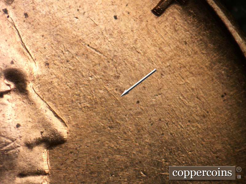 Die-stage B marker on 1960D•1MM•169 (1960 Repunched Mint Mark).