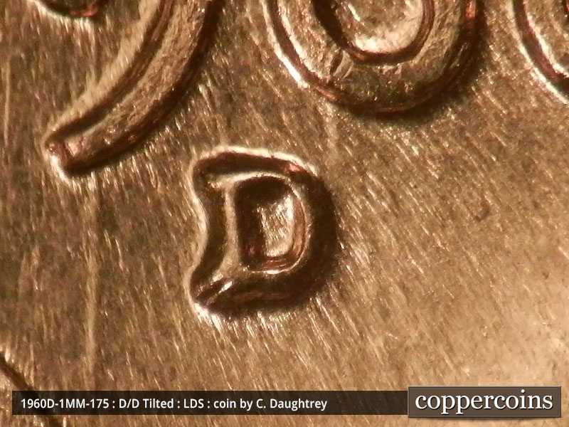 Die-stage C marker on 1960D•1MM•175 (1960 Repunched Mint Mark).