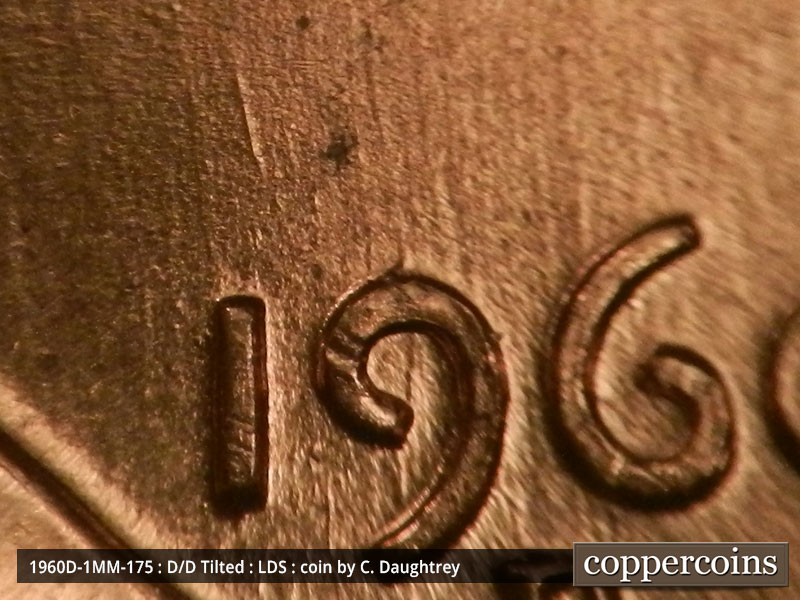 Die-stage C marker on 1960D•1MM•175 (1960 Repunched Mint Mark).