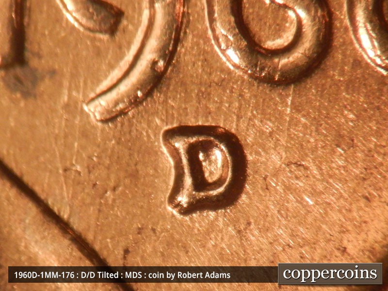 1960 Lincoln cent obverse, CopperCoins die 1960D•1MM•176.