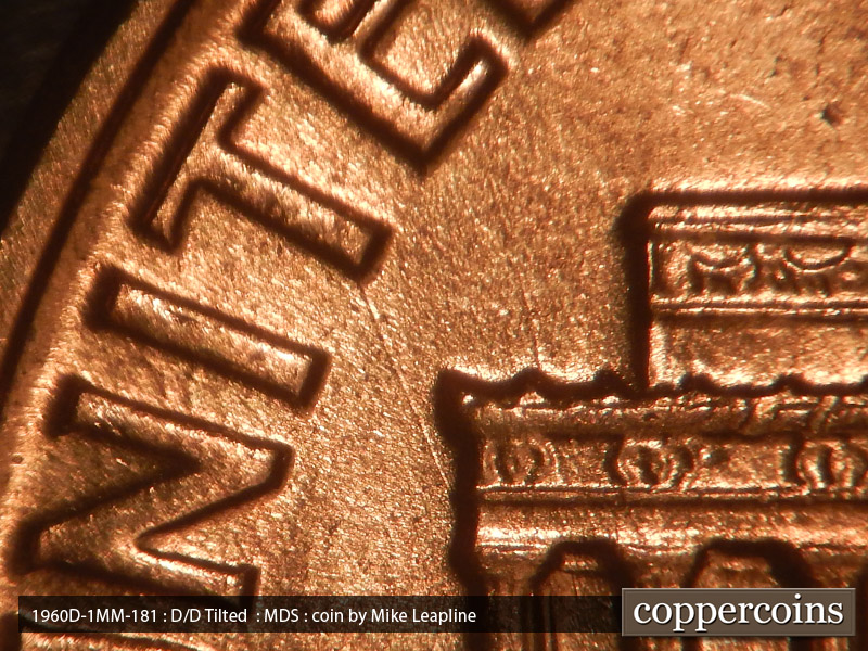 Die-stage B marker on 1960D•1MM•181 (1960 Repunched Mint Mark).