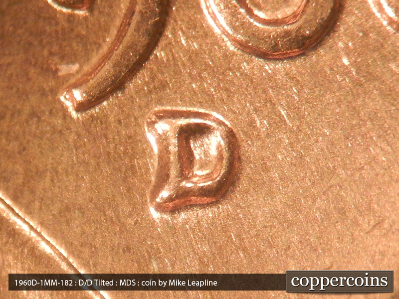 1960 Lincoln cent obverse, CopperCoins die 1960D•1MM•182.