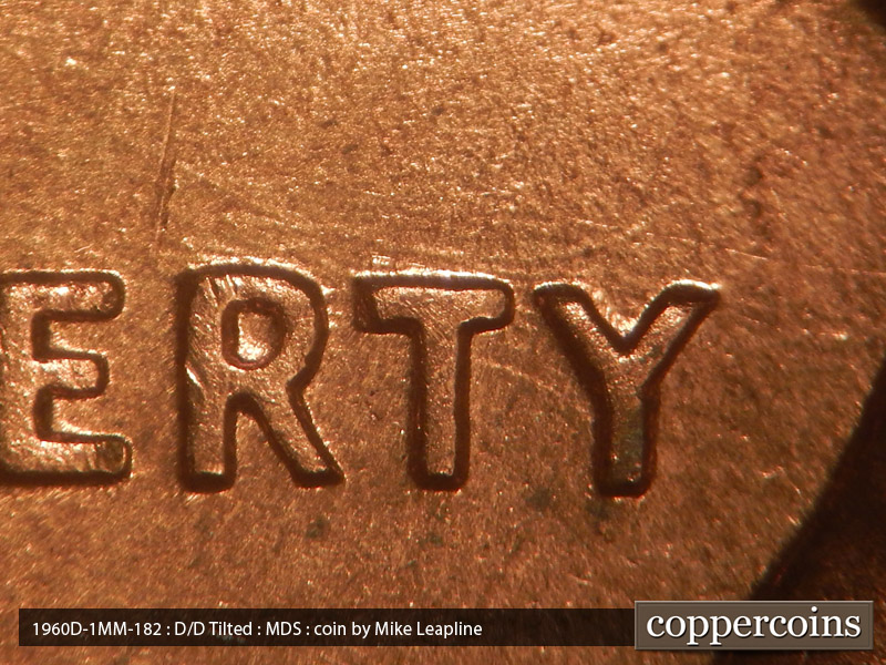 Die-stage B marker on 1960D•1MM•182 (1960 Repunched Mint Mark).