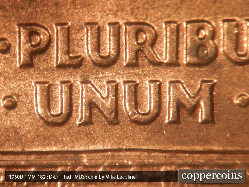 Die-stage B marker on 1960D•1MM•182 (1960 Repunched Mint Mark).