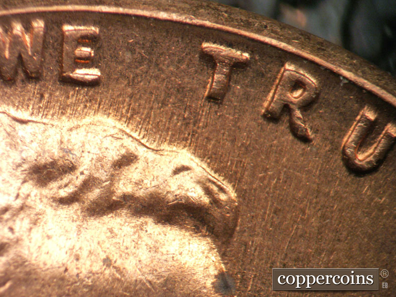 Die-stage B marker on 1960D•1MM•187 (1960 Repunched Mint Mark).