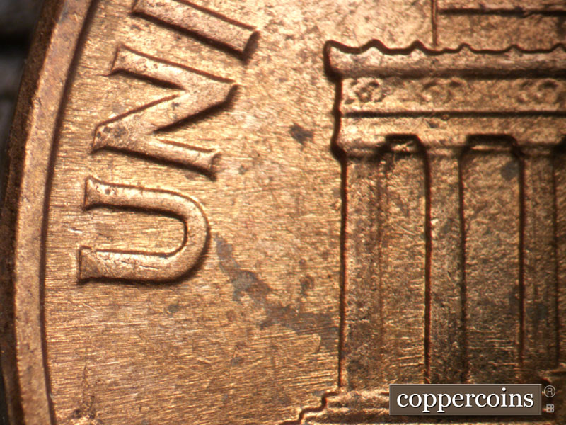 Die-stage B marker on 1960D•1MM•187 (1960 Repunched Mint Mark).