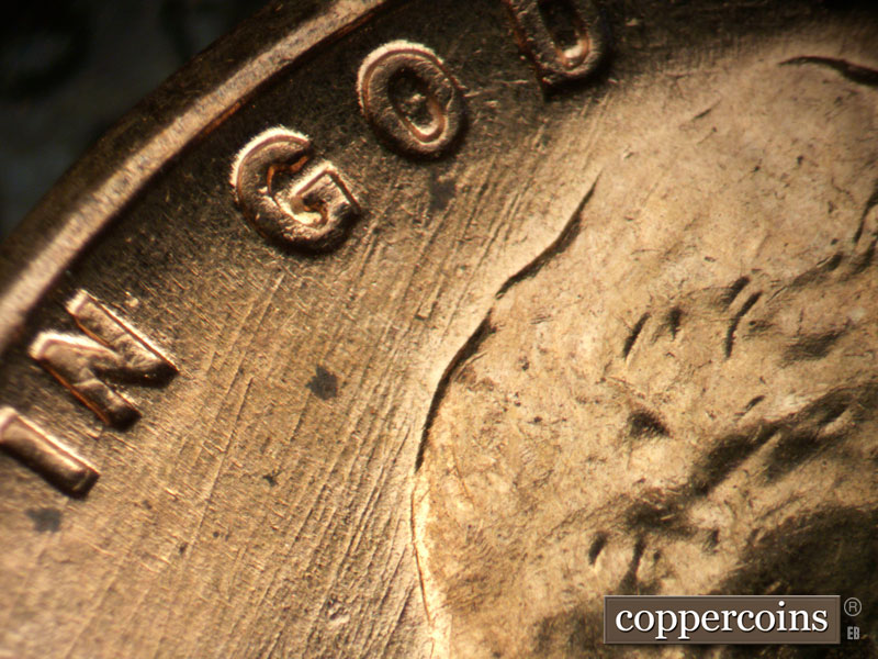 Die-stage C marker on 1960D•1MM•187 (1960 Repunched Mint Mark).