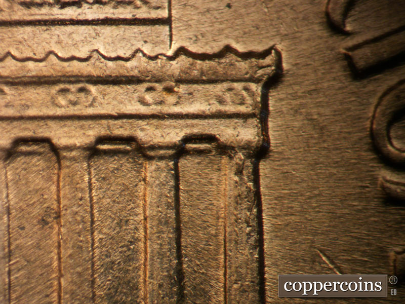 Die-stage C marker on 1960D•1MM•187 (1960 Repunched Mint Mark).