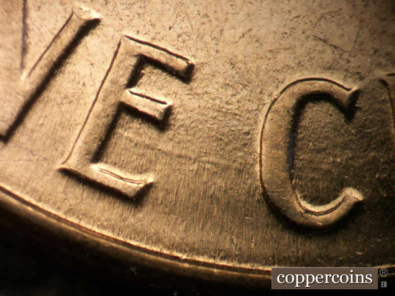 Die-stage C marker on 1960D•1MM•187 (1960 Repunched Mint Mark).