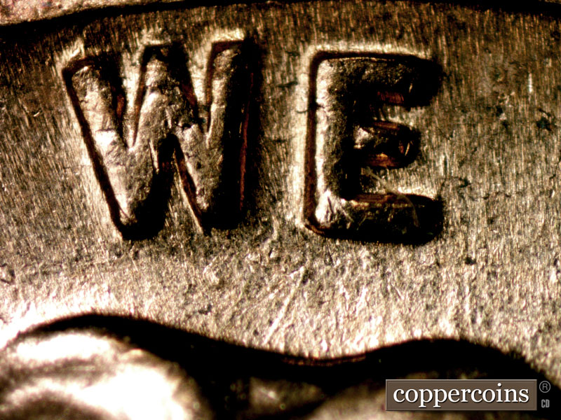 Die-stage B marker on 1960D•1MM•189 (1960 Repunched Mint Mark).