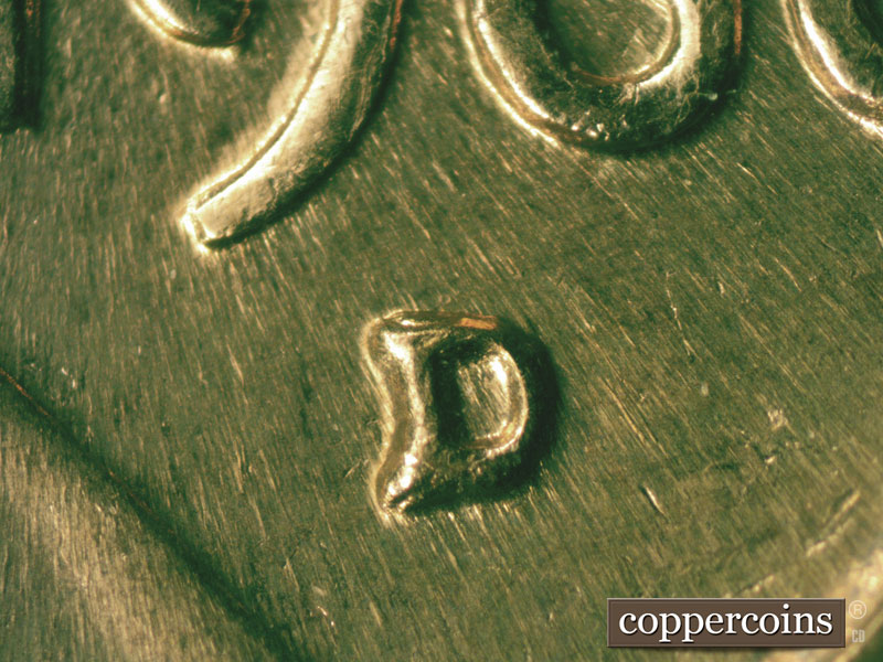 Die-stage C marker on 1960D•1MM•189 (1960 Repunched Mint Mark).