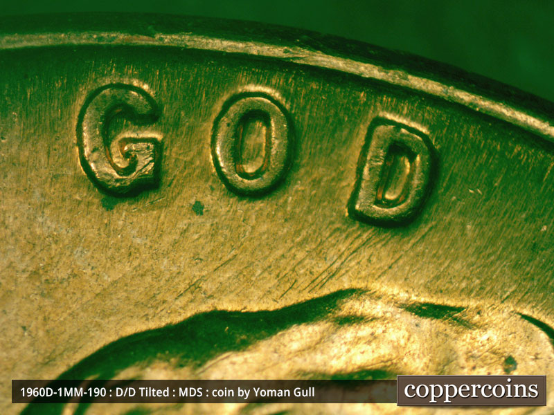 Die-stage B marker on 1960D•1MM•190 (1960 Repunched Mint Mark).