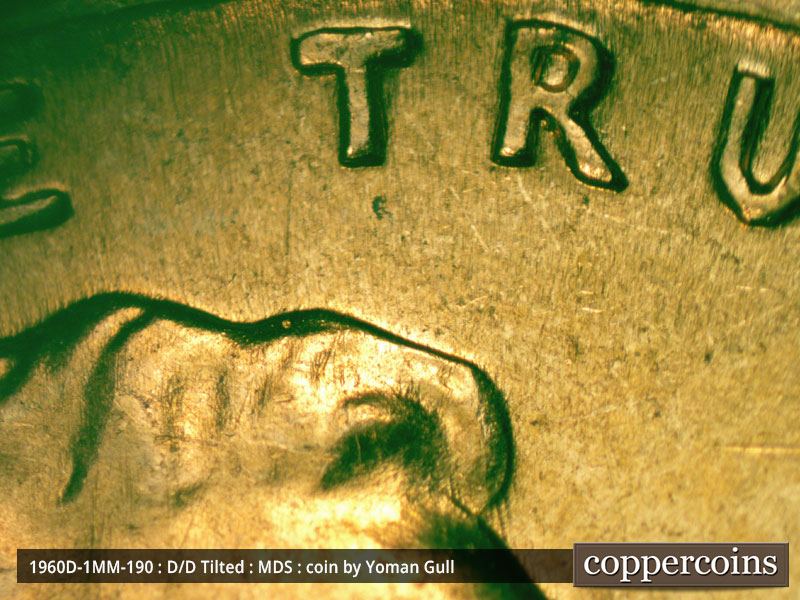 Die-stage B marker on 1960D•1MM•190 (1960 Repunched Mint Mark).