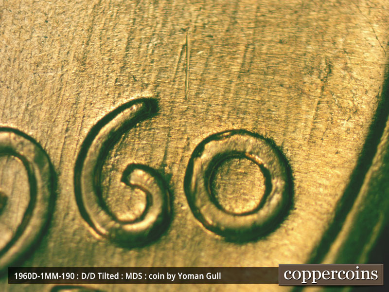 Die-stage B marker on 1960D•1MM•190 (1960 Repunched Mint Mark).