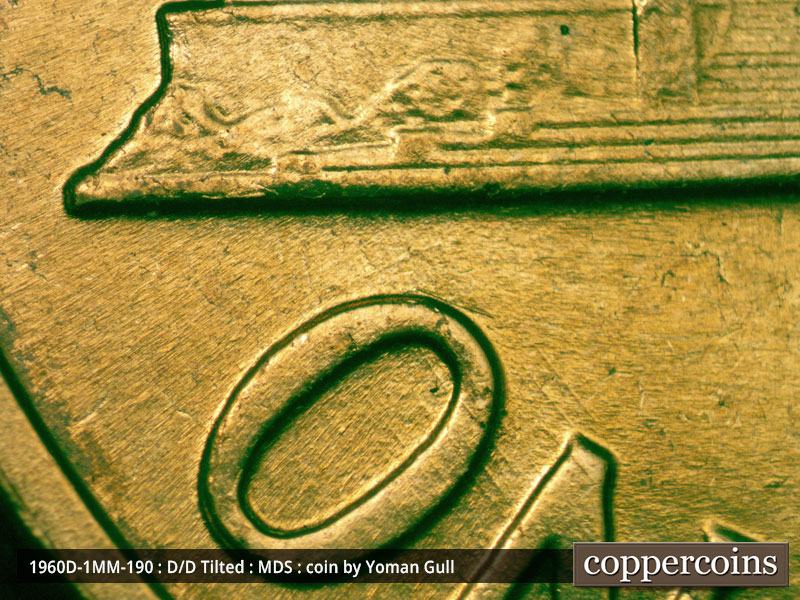 Die-stage B marker on 1960D•1MM•190 (1960 Repunched Mint Mark).