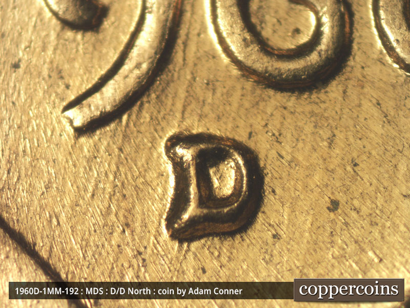 1960 Lincoln cent obverse, CopperCoins die 1960D•1MM•192.