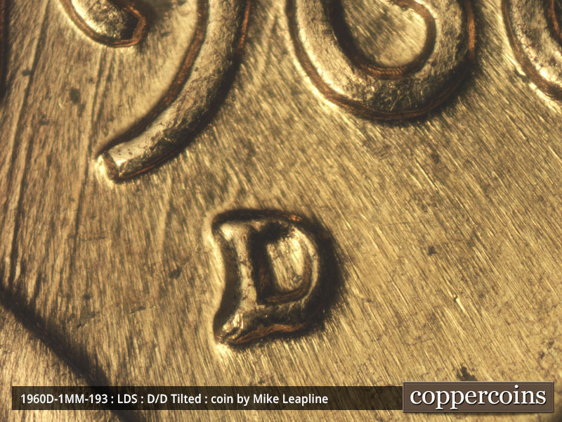 Die-stage C marker on 1960D•1MM•193 (1960 Repunched Mint Mark).