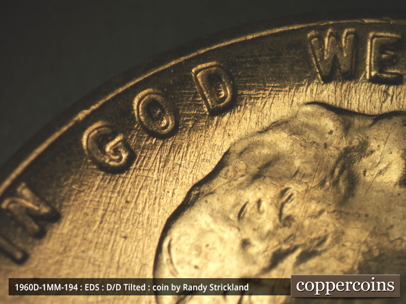 Die-stage A marker on 1960D•1MM•194 (1960 Repunched Mint Mark).