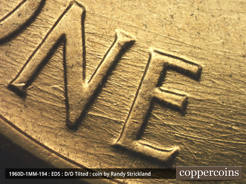 Die-stage A marker on 1960D•1MM•194 (1960 Repunched Mint Mark).