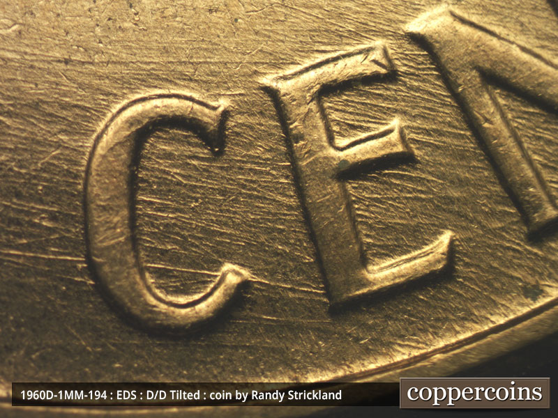 Die-stage A marker on 1960D•1MM•194 (1960 Repunched Mint Mark).