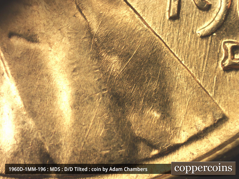 Die-stage B marker on 1960D•1MM•196 (1960 Repunched Mint Mark).