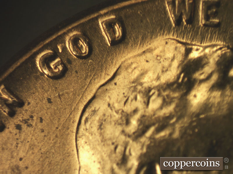Die-stage B marker on 1960D•1MM•198 (1960 Repunched Mint Mark).
