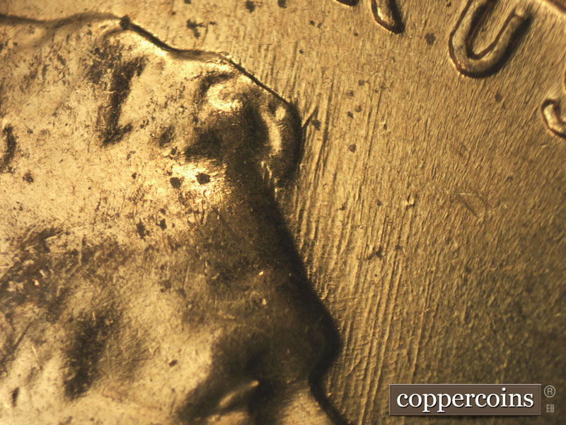 Die-stage B marker on 1960D•1MM•198 (1960 Repunched Mint Mark).