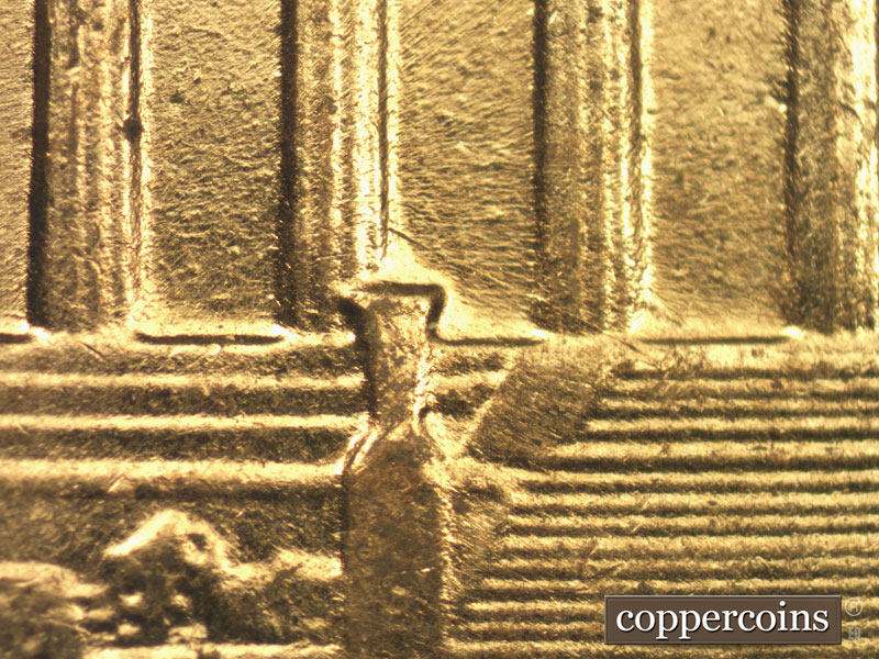 Die-stage B marker on 1960D•1MM•198 (1960 Repunched Mint Mark).