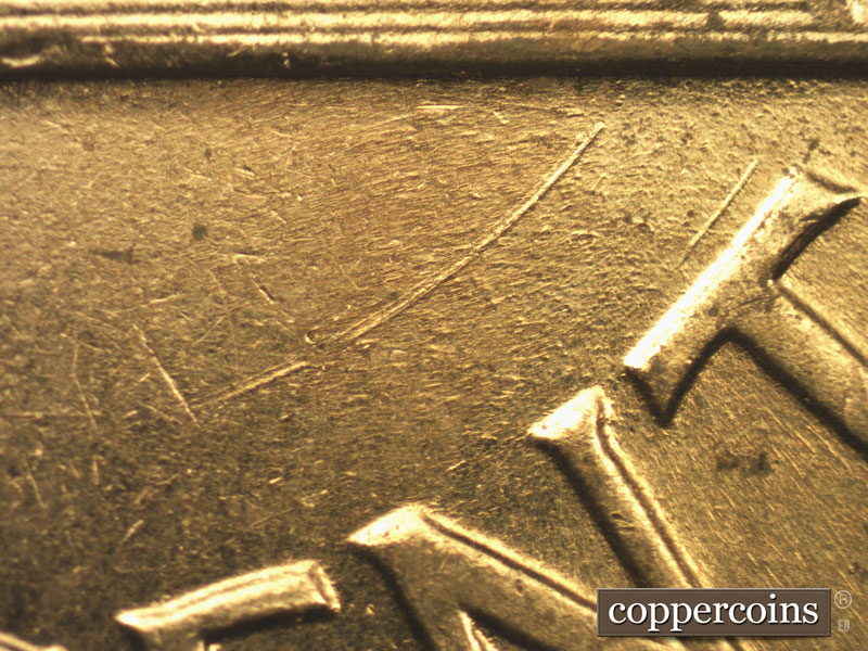 Die-stage B marker on 1960D•1MM•198 (1960 Repunched Mint Mark).