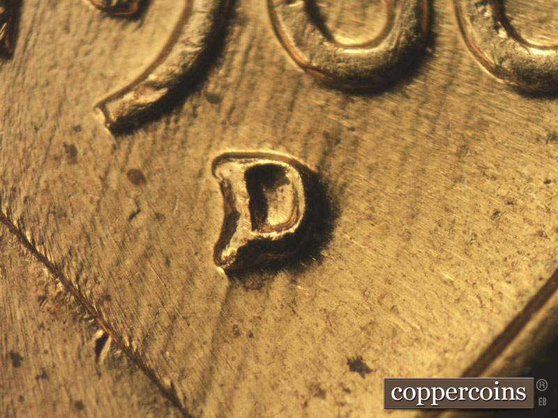 Die-stage C marker on 1960D•1MM•199 (1960 Repunched Mint Mark).