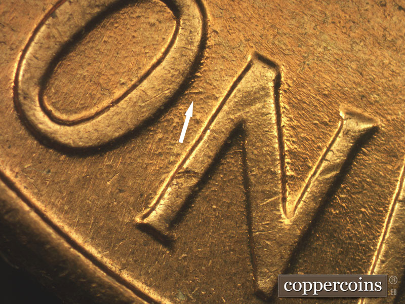 Die-stage C marker on 1960D•1MM•199 (1960 Repunched Mint Mark).