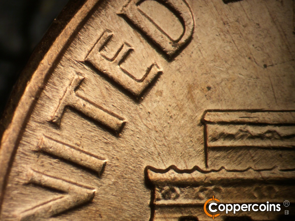 Die-stage B marker on 1960D•1MM•200 showing Die deteriation on top of NITE in UNITED.