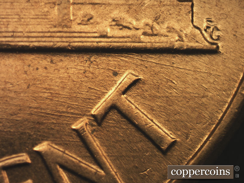 Die-stage C marker on 1960D•1MM•201 (1960 Repunched Mint Mark).