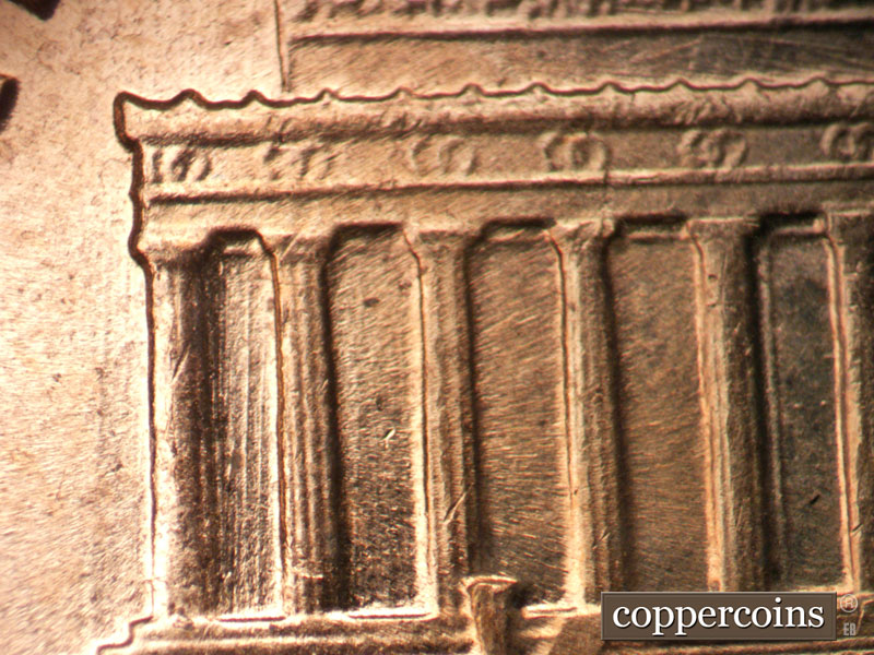 Die-stage A marker on 1960D•1MM•202 (1960 Repunched Mint Mark).
