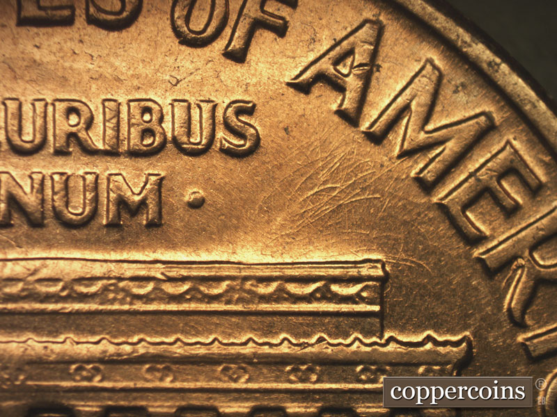 Die-stage B marker on 1960D•1MM•202 (1960 Repunched Mint Mark).