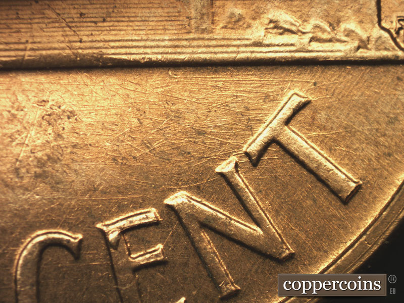 Die-stage B marker on 1960D•1MM•202 (1960 Repunched Mint Mark).