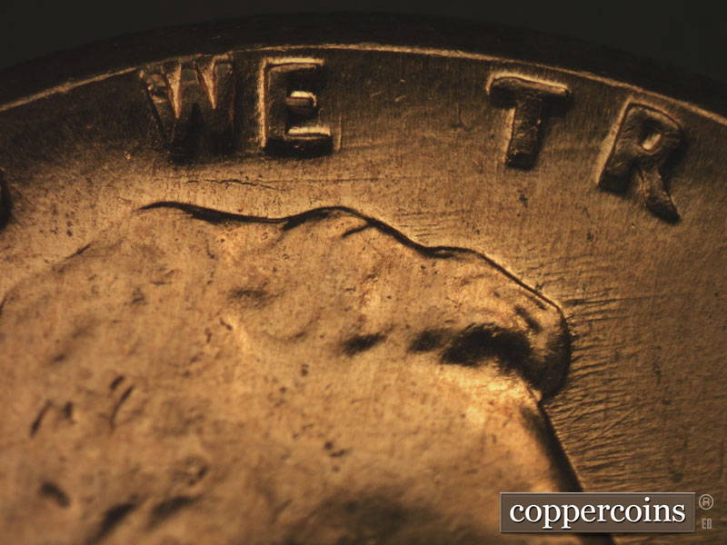 Die-stage B marker on 1960D•1MM•204 (1960 Repunched Mint Mark).