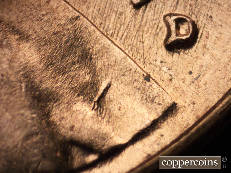 Die-stage C marker on 1960D•1MM•207 (1960 Repunched Mint Mark).