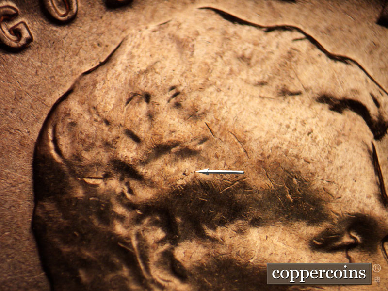 Die-stage C marker on 1960D•1MM•209 (1960 Repunched Mint Mark).