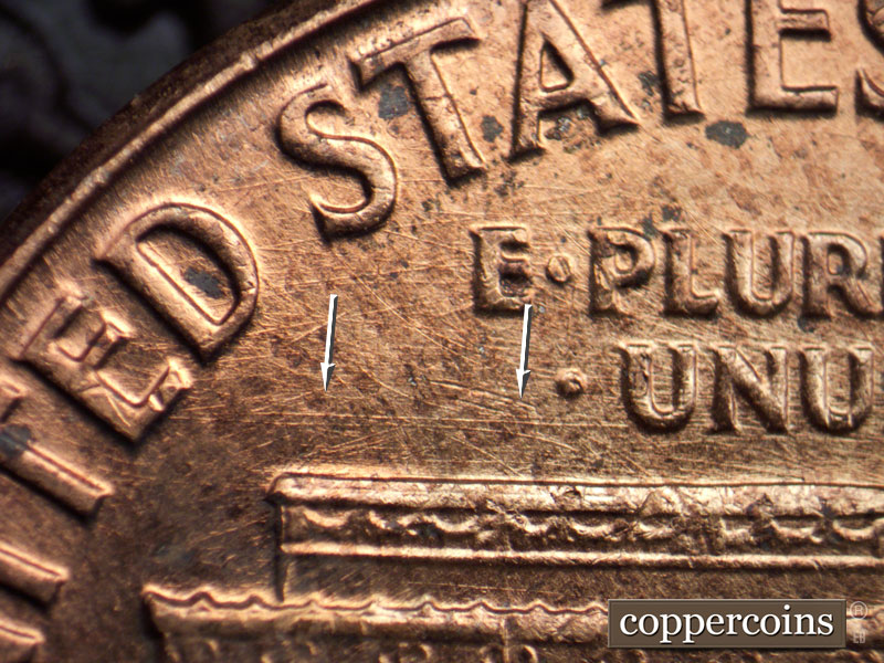 Die-stage B marker on 1960D•1MM•210 (1960 Repunched Mint Mark).