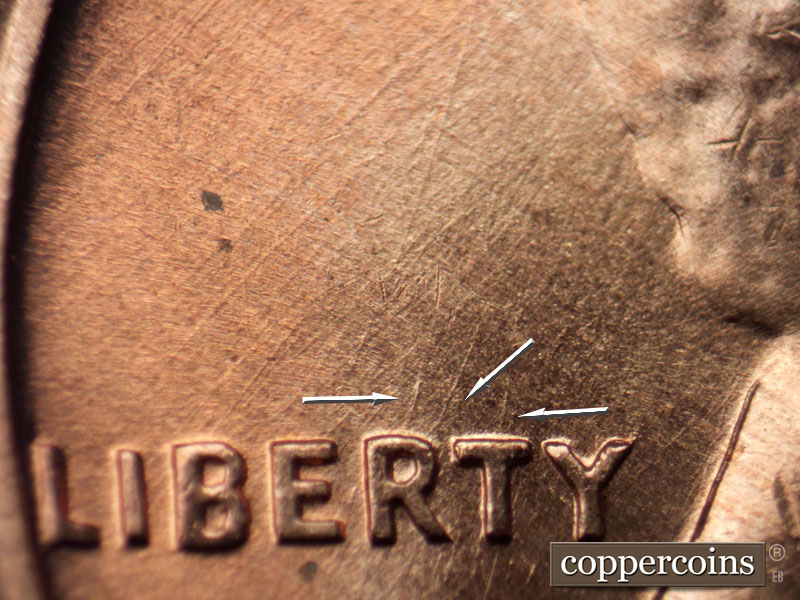 Die-stage A marker on 1960D•1MM•211 (1960 Repunched Mint Mark).