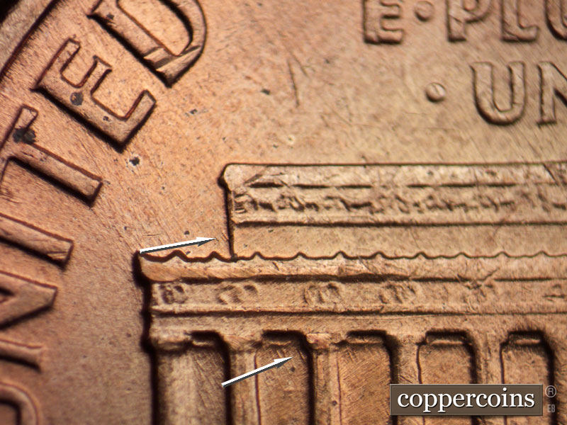 Die-stage A marker on 1960D•1MM•211 (1960 Repunched Mint Mark).
