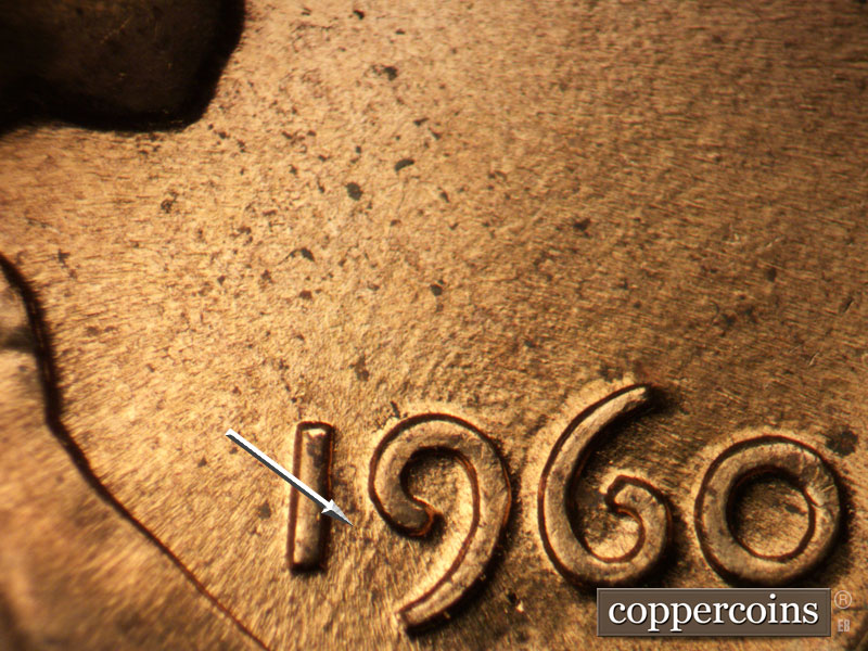 Die-stage C marker on 1960D•1MM•211 (1960 Repunched Mint Mark).