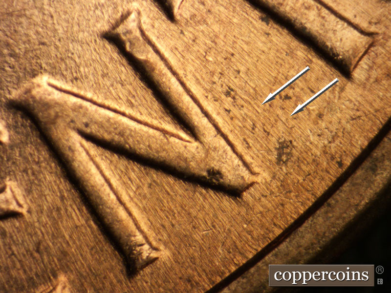 Die-stage C marker on 1960D•1MM•211 (1960 Repunched Mint Mark).