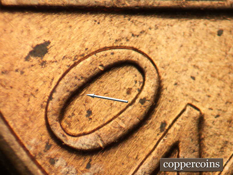 Die-stage C marker on 1960D•1MM•211 (1960 Repunched Mint Mark).
