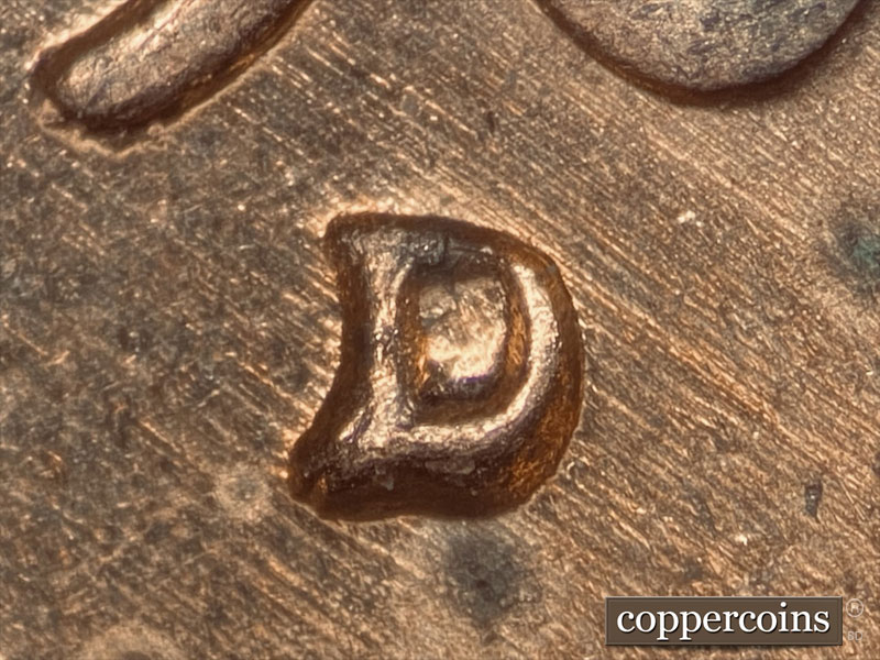 1960 Lincoln cent obverse, CopperCoins die 1960D•1MM•212.