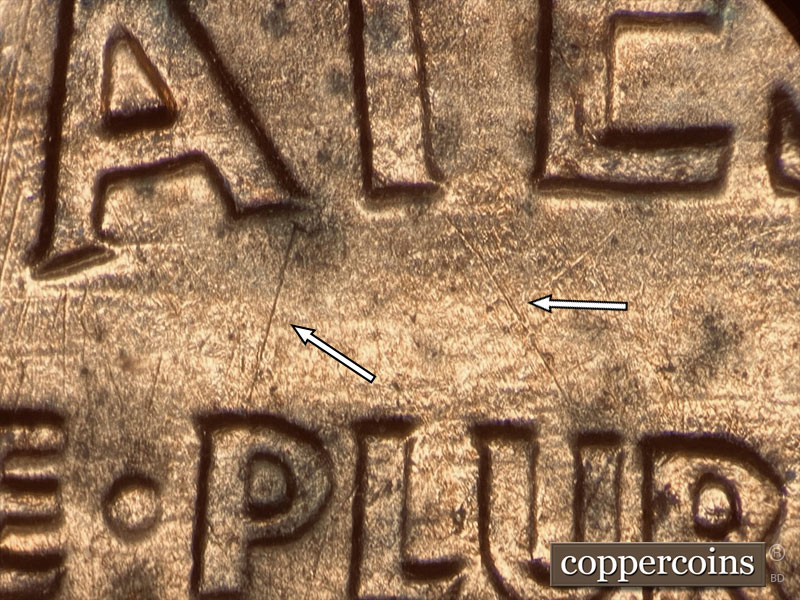 Die-stage B marker on 1960D•1MM•212 (1960 Repunched Mint Mark).