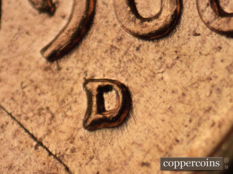 1960 Lincoln cent obverse, CopperCoins die 1960D•1MM•214.
